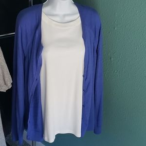 Loft XL blue long sleeve cardigan